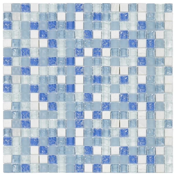 Pastilha de Vidro Glass Mosaic Glass Stone GS300 30X30 Azul 6Mm