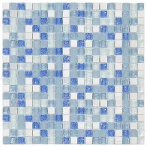 Pastilha de Vidro Glass Mosaic Glass Stone GS300 30X30 Azul 6Mm