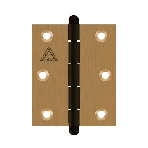 Dobradiça Pino Bola Aliança 3"x2.1/2" (1,50) 81500B Bronze Latonado (MP)