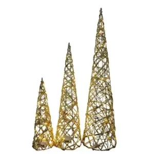 Jogo De Árvores Cromus Ouro 3 Peças 80cm 60cm 40cm 5582 (MP)