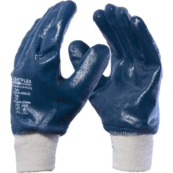 Luva Nitrílica Azul com Punho de Malha Lightflex Total DA26602 - DANNY Luva Lightflex Total tamanho G DA-26602 - DANNY