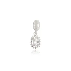 Berloque Ponto De Luz Oval Prata 925