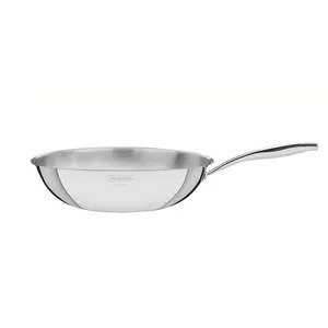 Panela Wok De Aço Inox Tramontina Grano Com Cabo (MP)