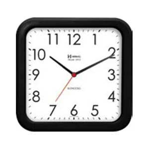 Relógio Parede Quartz Quadrado Silencioso Preto Herweg