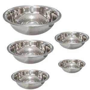 Kit 5 Tigelas Bowl BSL3877 Inox Multiuso para Cozinha Braslu
