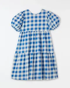 Vestido Malha Xadrez Poa Xadrez Poa Fundo Off - 6