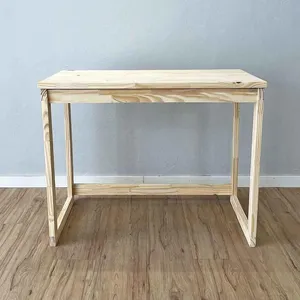 Mesa de Escritório Linea em Madeira Pinus 96cm Natural Mel Artfactory Design