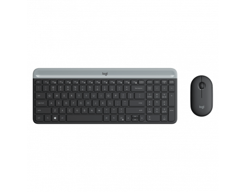 Kit Teclado e Mouse Logitech Sem fio MK470 Slim Ultrafino Preto 920-008674