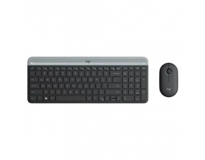 Kit Teclado e Mouse Logitech Sem fio MK470 Slim Ultrafino Preto 920-008674
