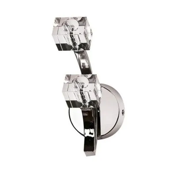 Arandela Inchiete Zg003 com 2 Lâmpadas G4 20W Estrutura Cromada e Cúpulas em Cristal Prata Casa Chafariz Arandela Inchiete Zg003 2 Lâmpadas G4 20W com Cúpulas em Cristal Prata Casa Chafariz