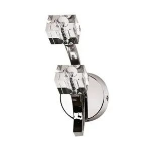 Arandela Inchiete Zg003 com 2 Lâmpadas G4 20W Estrutura Cromada e Cúpulas em Cristal Prata Casa Chafariz Arandela Inchiete Zg003 2 Lâmpadas G4 20W com Cúpulas em Cristal Prata Casa Chafariz