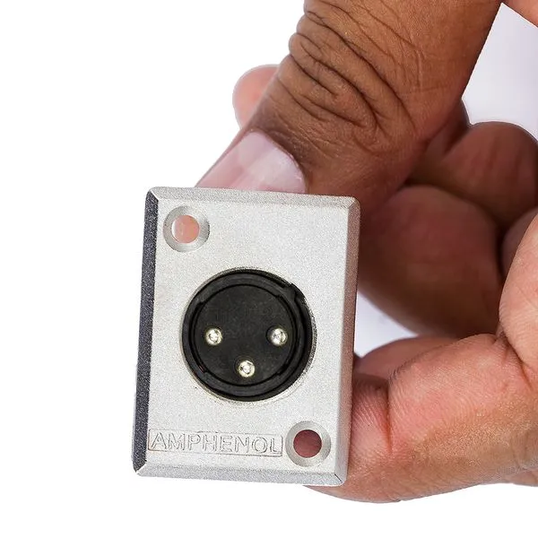Conector XLR Macho Painel, AC3MMP, Metal, Amphenol