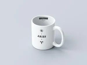 Caneca 325ml Branca Coleção Signos Aries
