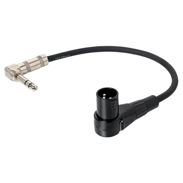 Cabo Adaptador XLR Macho 90º graus para P10 Macho 90º graus Estereo 1 metros