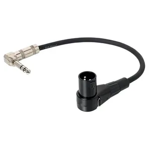 Cabo Adaptador XLR Macho 90º graus para P10 Macho 90º graus Estereo 1 metros