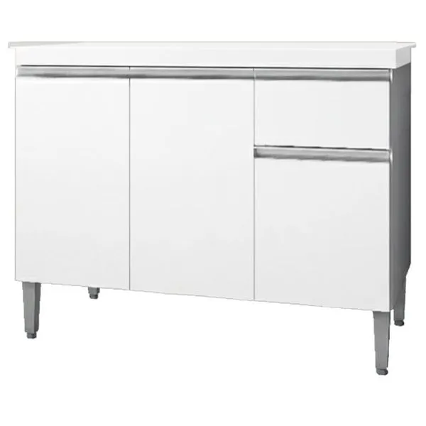 Balcao Com Tampo 100 Cm Tatiane Branco Reajl Moveis Branco