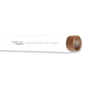 Fio Cabo Flexível 750V 1,5mm Branco para Instalação Elétrica Residencial e Comercial RCM Cabos Elétricos Fio Cabo Flexível 750V 1,5mm Branco para Aplicações Elétricas Diversas RCM Cabos Elétricos
