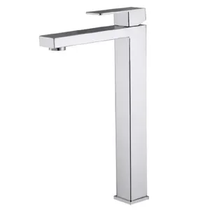 Torneira para Lavatório de Mesa Quadrado Bica Alta Definite Inox Stoc Metais Torneira para Lavatório de Mesa Bica Alta Definite Inox Stoc Metais