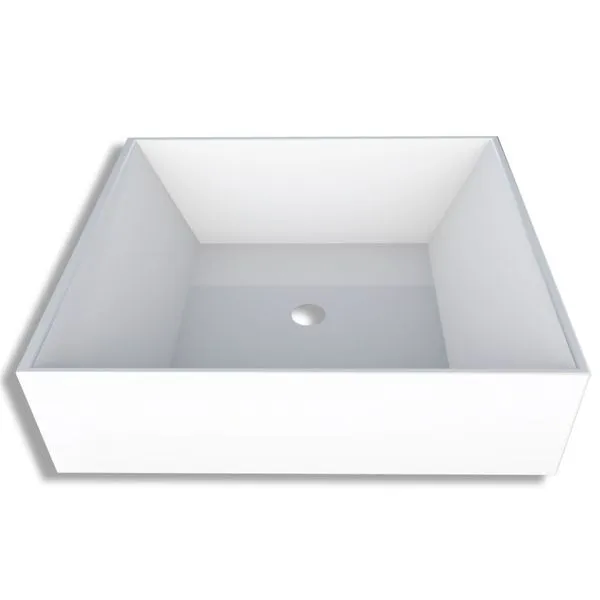 Cuba de Apoio Prisma Para Banheiro Em Mármore Sintético com Base Branca 40cm P88835 Cozimax Cuba