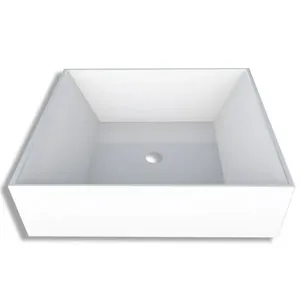 Cuba de Apoio Prisma Para Banheiro Em Mármore Sintético com Base Branca 40cm P88835 Cozimax Cuba