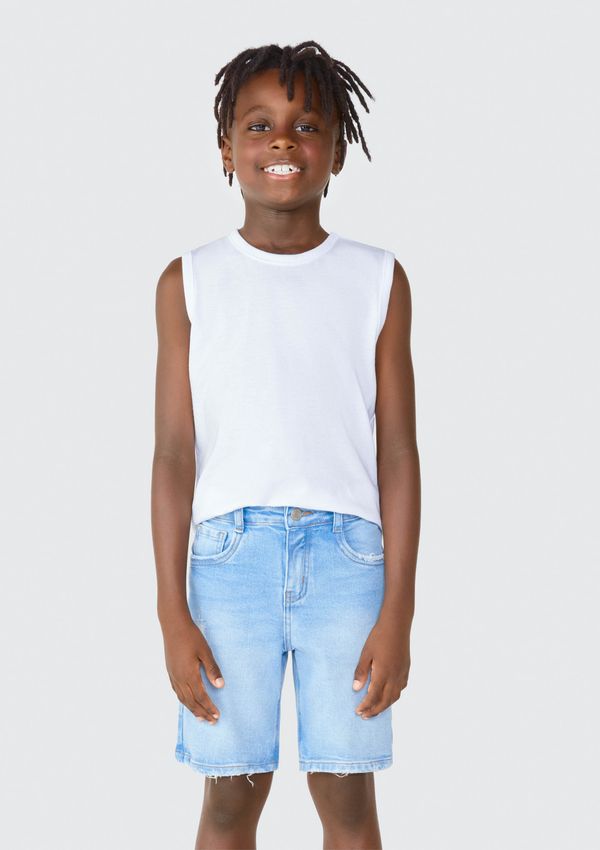 Bermuda Jeans Infantil Menino Regular - Azul 014