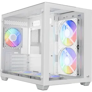 Gabinete Gamer Aerocool DRYFT Branco com 6 FANS ARGB Lateral Vidro