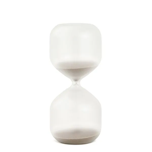 Ampulheta De Vidro 15 Min Areia Bege 16cm
