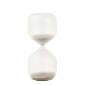 Ampulheta De Vidro 15 Min Areia Bege 16cm