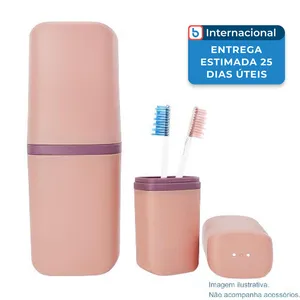 Porta Escova Sietdeseo Para Viagens Rosa/Roxo A-MBI