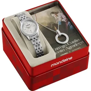 Kit Relógio Feminino Mondaine Prata 32965L0MKNE2K1