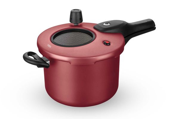 Panela De Pressão Antiaderente Com Visor 4.5 L Mta Cereja