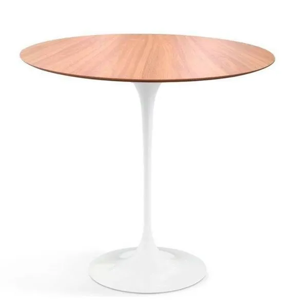 Mesa Lateral Tulipa Saarinen Redonda 51 cm Freijó Branco