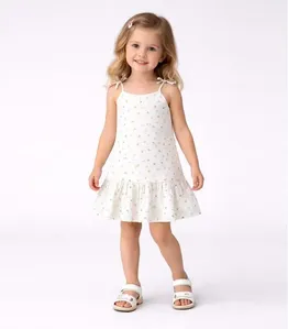 Vestido Infantil Alça Com Laço Nas Pontas Select Azul 4
