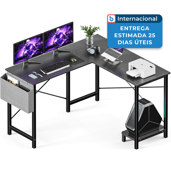 Mesa Gamer Em Formato De L Sweetcrispy Preto Moderno A-MBI