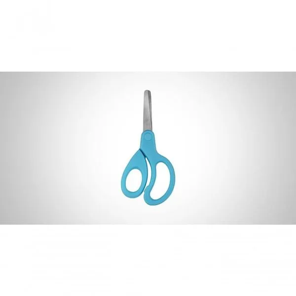 Tesoura Escolar Brw Curva Neon Azul