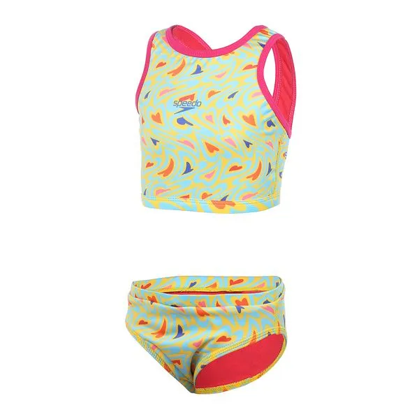Biquini Cropped Infantil Little Hearts - AMARELO 2