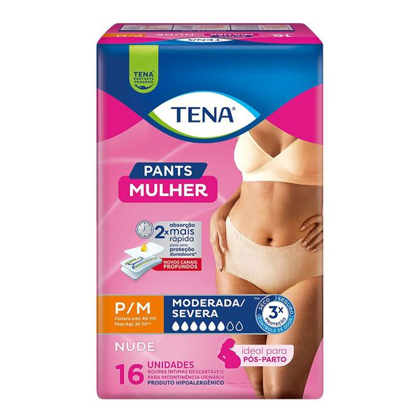 Roupa Íntima Tena Nude Pants Mulher P/M 16 Unidades