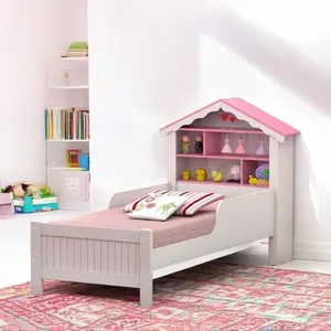 Cama Solteiro Casinha Princesa Branca E Rosa