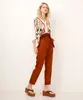 calça clochard de viscose laranja 34