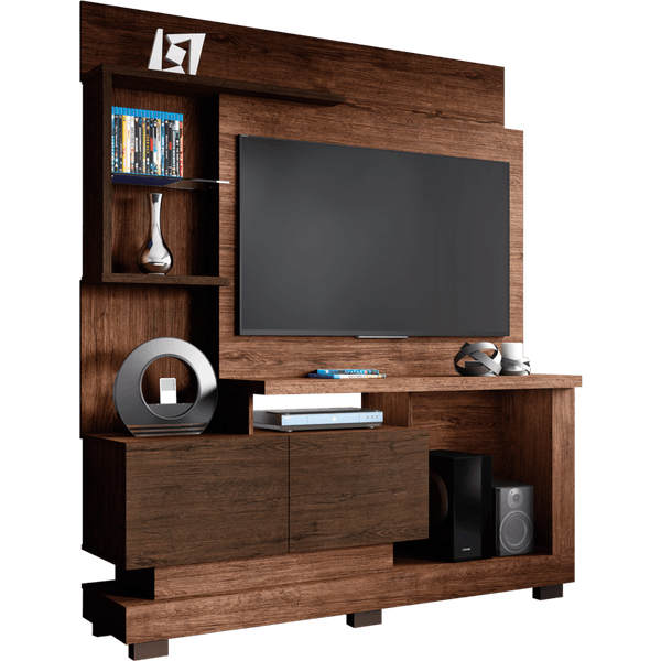 Estante Home para TV em MDP, Espaço para TVs de 50'' - Linea Brasil Turin Smart Castanho / Wengue