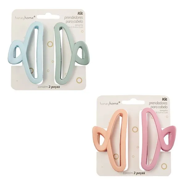 Kit 2 Prendedores de Cabelo Piranha Sortido LM4141 - honeyhome