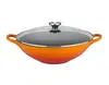 WOK LE CREUSET C/ TAMPA DE VIDRO 32CM SIGNATURE - Laranja 213083209
