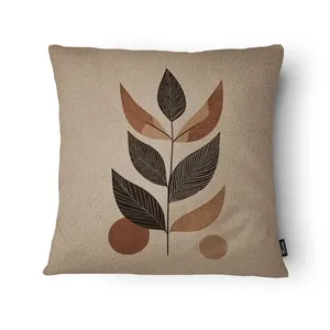 Capa Almofada Floral Folhas Marrom Bouclê 43x43cm FLB11 - Tuti Gottô