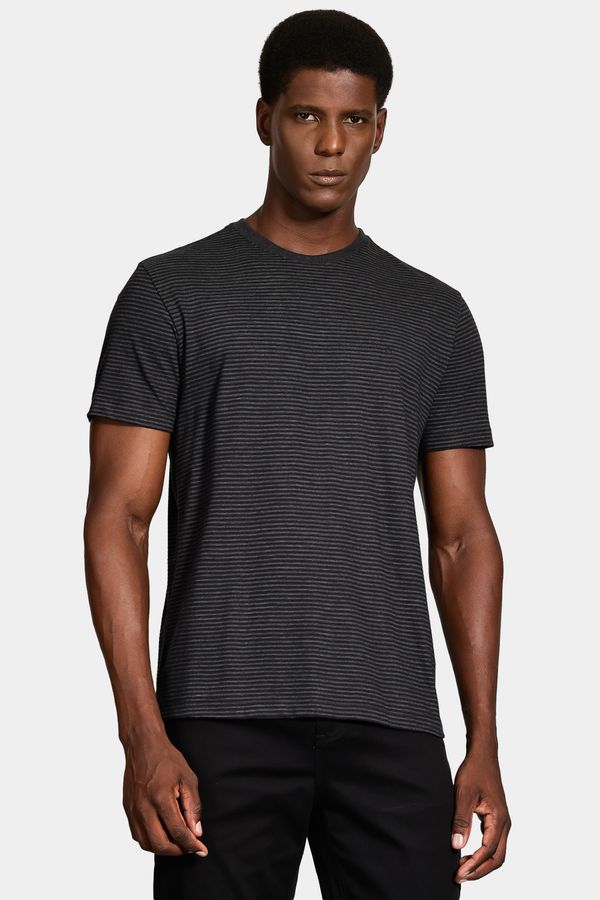 Camiseta Manga Curta Piquet Jacquard Preto - M