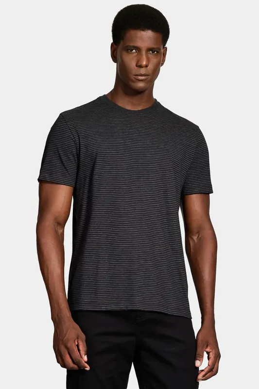 Camiseta Manga Curta Piquet Jacquard Preto - M