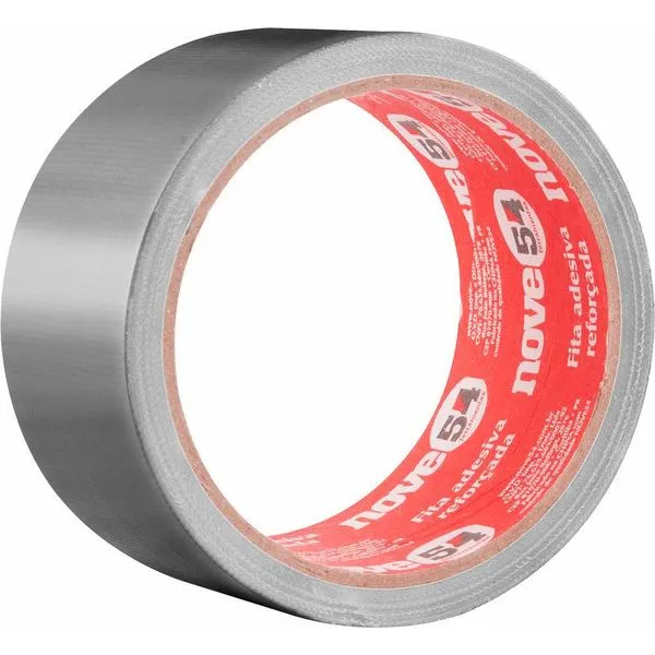 Fita Adesiva Reforçada 50mm x 10m Prata - NOVE54