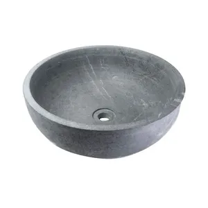 Cuba Bojo Redonda de Sobrepor em Mármore Pedra de Sabão para Bancada 35cm Cinza Industria São Jose Cuba Bojo Redonda Sobrepor Mármore Pedra de Sabão 35cm Cinza Industria São Jose