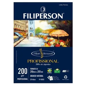 Bloco Profissional Renaud A4 20 Folhas 200g Branco