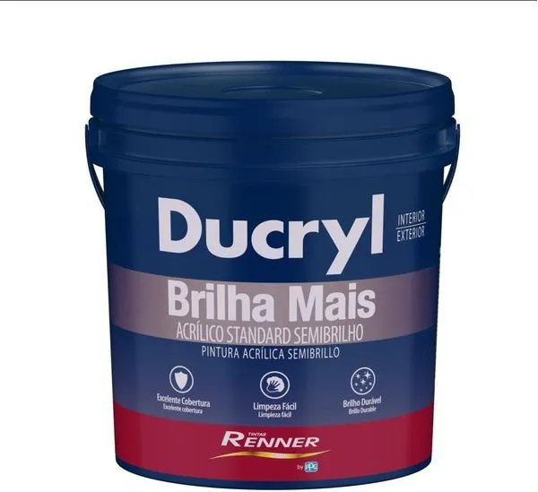 Tinta Acrílica Ducryl Renner Semi Brilho Terracota 3,6L
