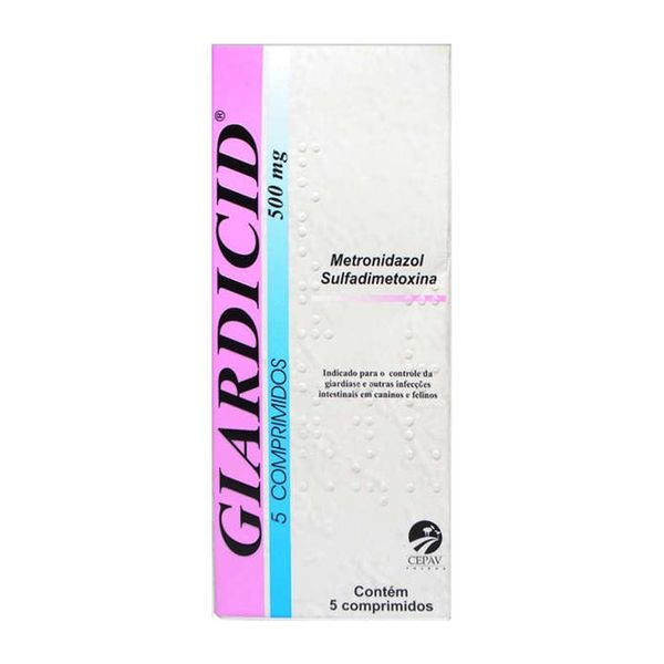 Giardicid 500mg para Cães e Gatos 5 comprimidos